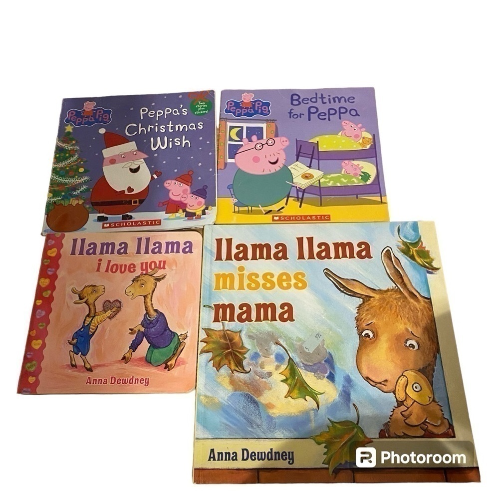 Peppa Pig Llama Llama Book Bundle Christmas Wish Bedtime for Peppa I Love You
